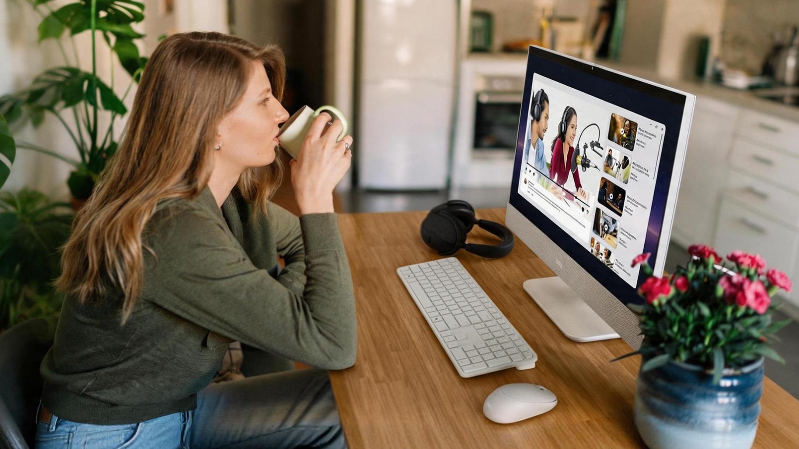 Dell all-in-one desktop in a home studio